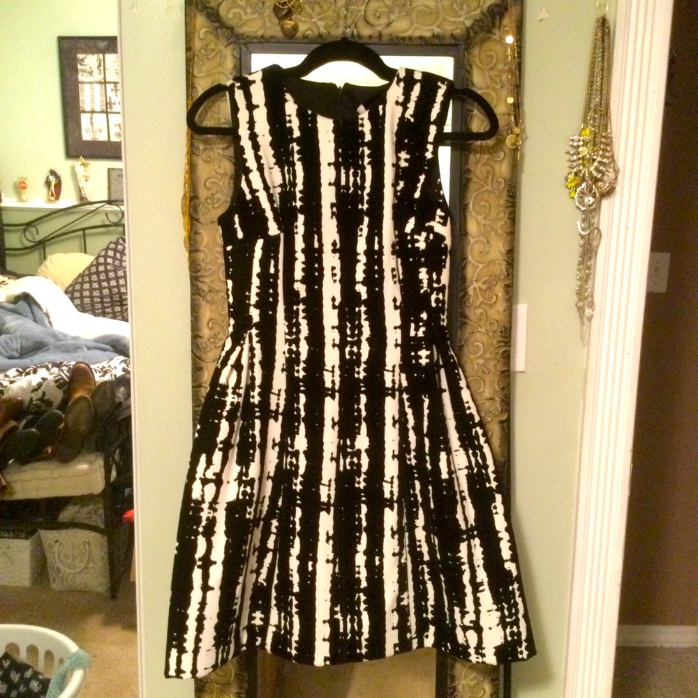 Calvin Klein black and white dress